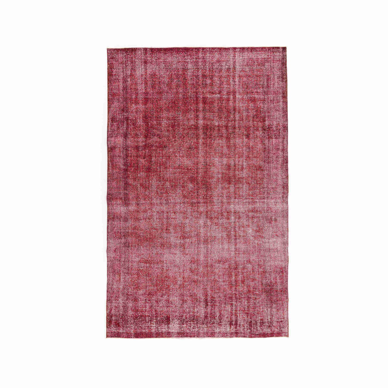 Vintage Handmade Wool on Cotton Carpet 76.8x124 Red: Vintage Handmade Wool on Cotton Carpet 76.8x124 Red Discover the charm of this Authentic Handmade Vintage Carpet, meticulously crafted from a durable wool-on-cotton blend. This exquisite piece showcas