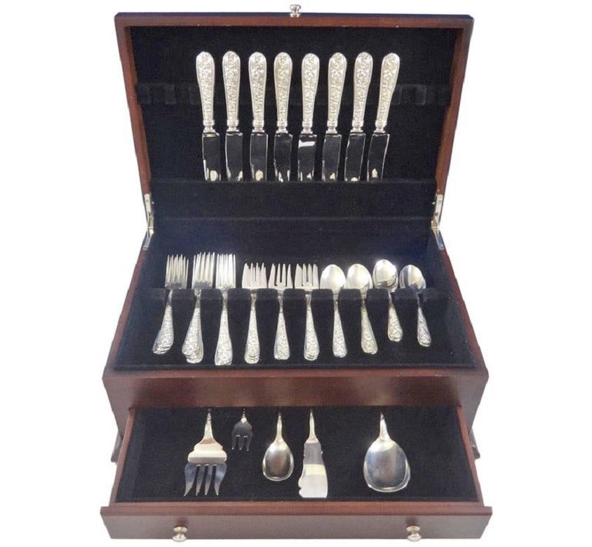 37 Piece Stieff Corsage Sterling Silver Flatware Service for 8 (1 of 7)
