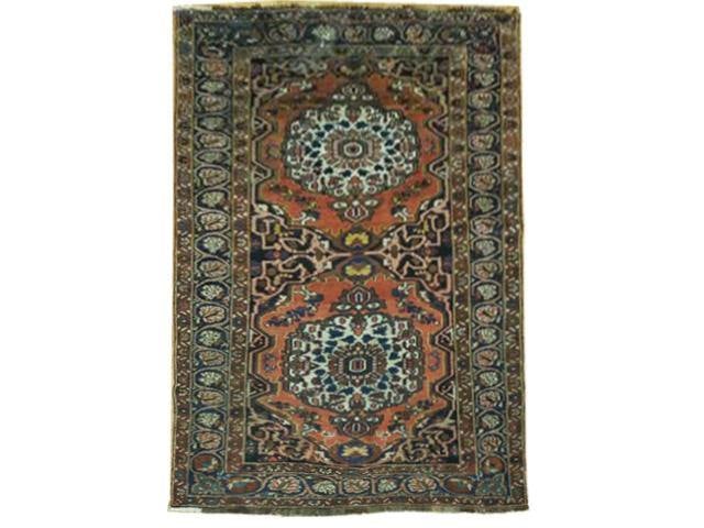 Elegant 4'4 x 6'5 Handmade Persian Rug Dark Salmon Wool: Elegant 4'4 x 6'5 Handmade Persian Rug Dark Salmon Wool Free continental US Shipping Enhance your living space with this exquisite 4' 4" x 6' 5" Antique Handmade Persian Rug. Handcrafted by talented P