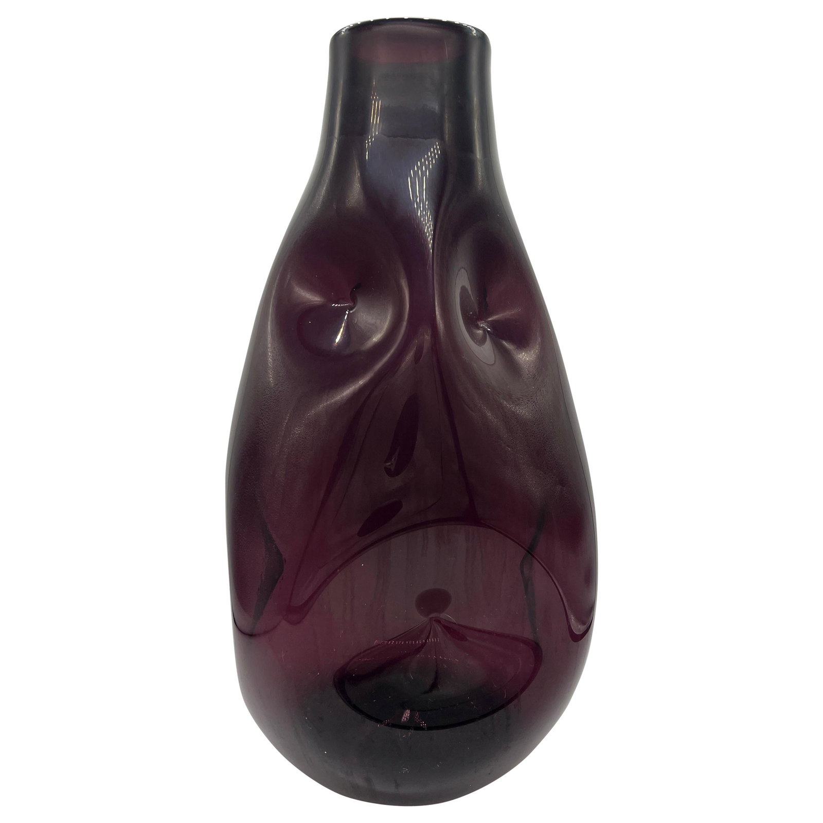 Winslow Anderson Blenko 19 Inch Amethyst Glass Pinched Vase Mid-Century Modern (1 of 4)