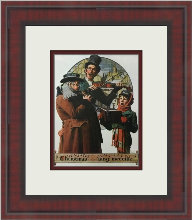 Norman Rockwell The Christmas Trio Custom Framed Print 14x12 Americana Art (1 of 2)
