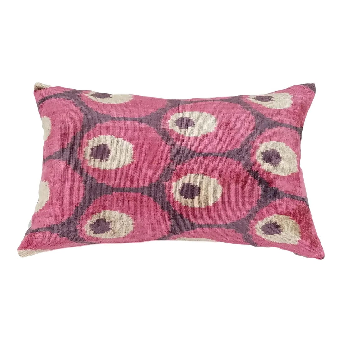Handmade Uzbek Ikat Velvet Pillow with Linen Backing (1 of 3)