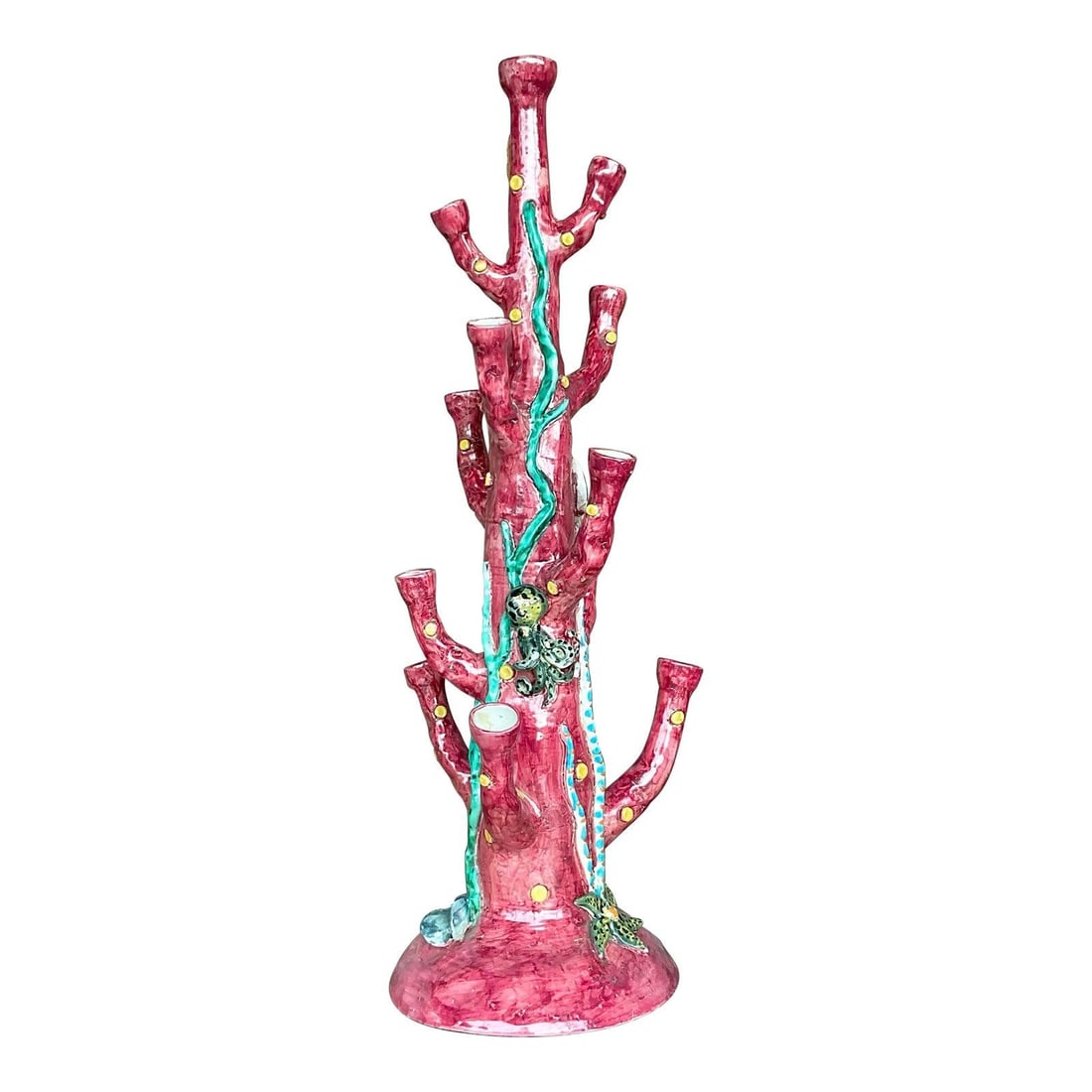 Vintage La Vietrese 37 Inch Monumental Ceramic Under the Sea Vase: Vintage La Vietrese 37 Inch Monumental Ceramic Under the Sea Vase Enhance your home decor with this stunning vintage La Vietrese monumental glazed ceramic Under The Sea tower vase. Designed to evoke t