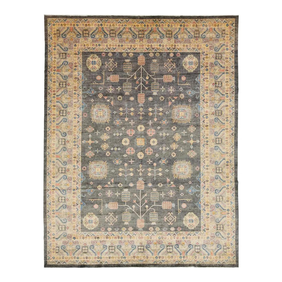 11'11 x 15'5 Hand Knotted Wool Khotan Style Area Rug (1 of 10)