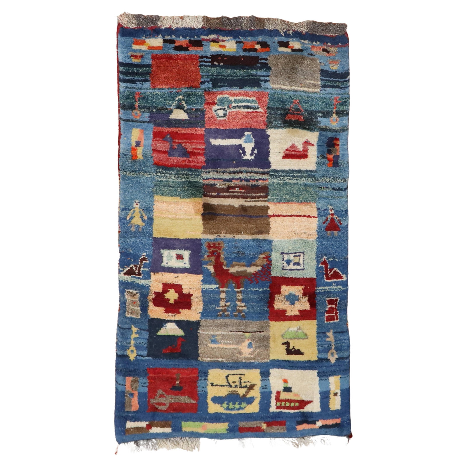 21st Century Tribal Persian Gabbeh Hand-Knotted Wool Rug 31 x 52: 21st Century Tribal Persian Gabbeh Hand-Knotted Wool Rug 31 x 52 Discover the beauty of this 21st Century Tribal Persian Gabbeh rug, meticulously hand-knotted from high-quality wool. With its vibrant 