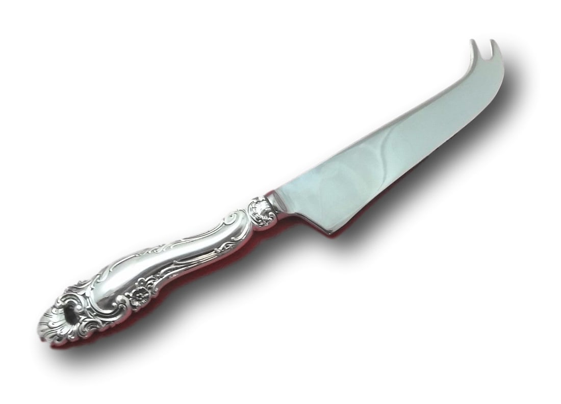 Gorham Decor Sterling Silver Cheese Knife with Pick Hollow Handle: Gorham Decor Sterling Silver Cheese Knife with Pick Hollow Handle A custom made cheese knife with pick in the Decor pattern by Gorham. It features a sterling silver hollow handle with a stainless impl