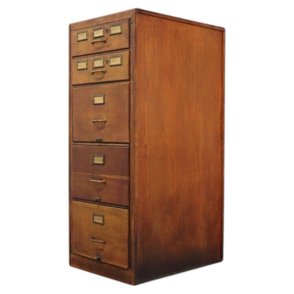Shaw Walker oak file cabinet with 5 drawers c1920 (1 of 11)
