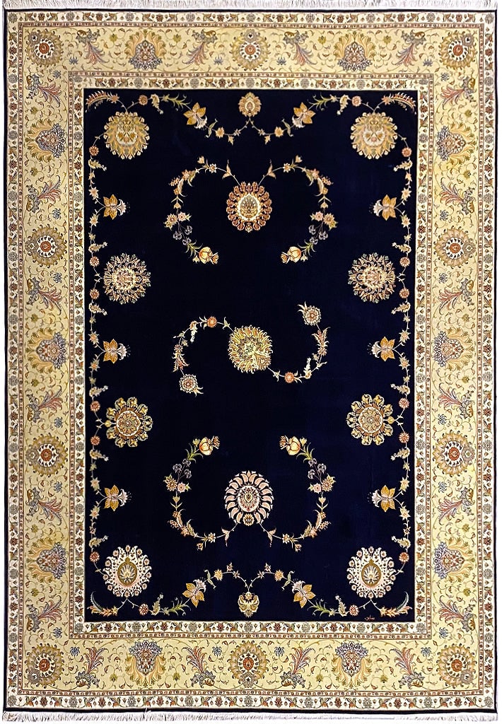 10' x 13' Fine Weave Persian Tabriz Rug Wool Silk Handmade Iran: 10' x 13' Fine Weave Persian Tabriz Rug Wool Silk Handmade Iran Free continental US Shipping Experience the elegance of this 9.10 x 13 Fine Weave Persian Tabriz rug, skillfully handmade in Iran. This 