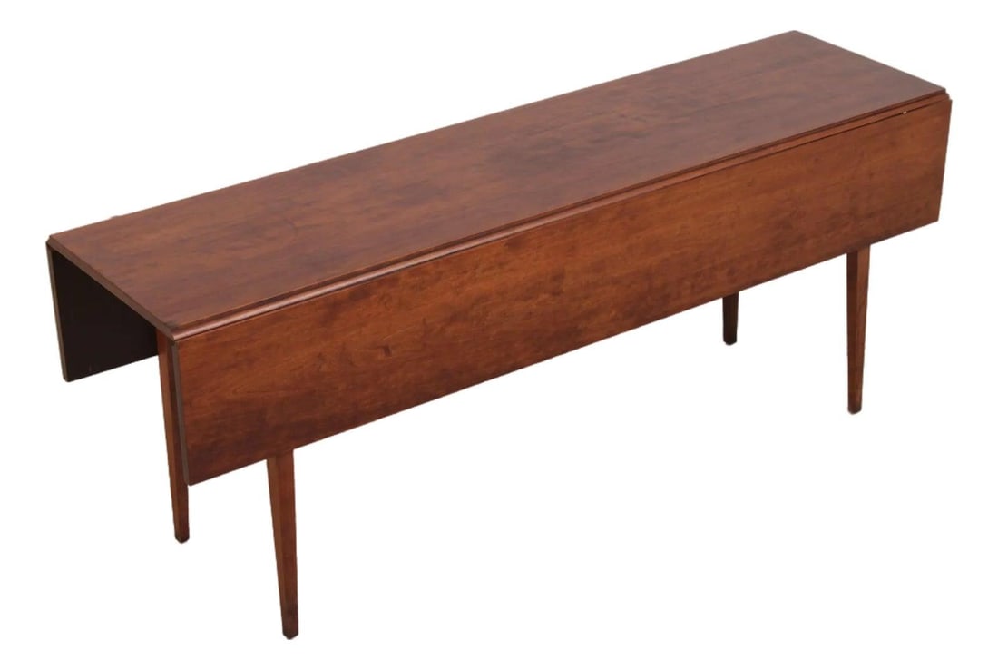 Cherry Wood Drop Leaf Farm Table by Eldred Wheeler 74d x 21w (1 of 10)
