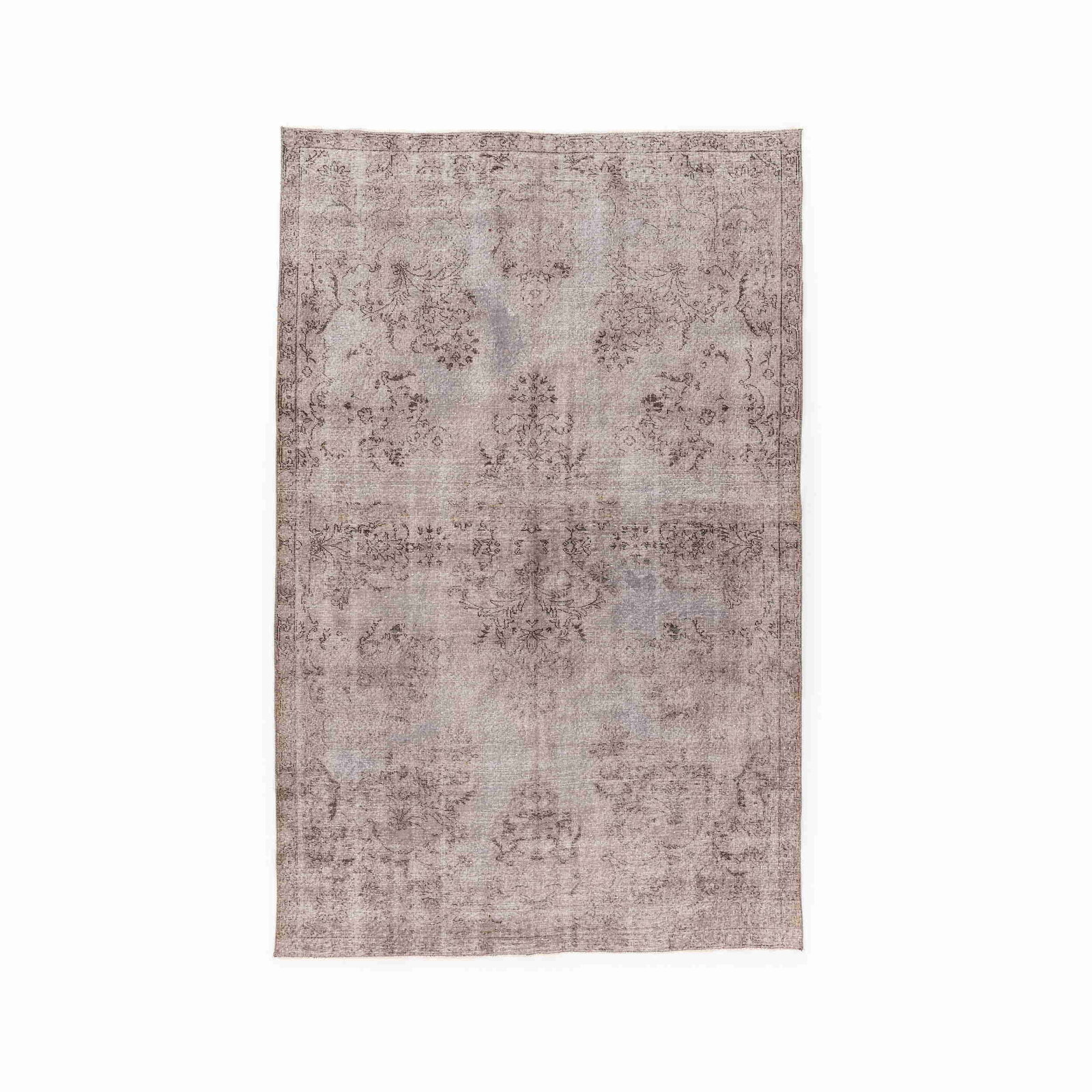 Authentic Vintage Handmade Wool on Cotton Carpet 77.6x121.3 Inches (1 of 8)