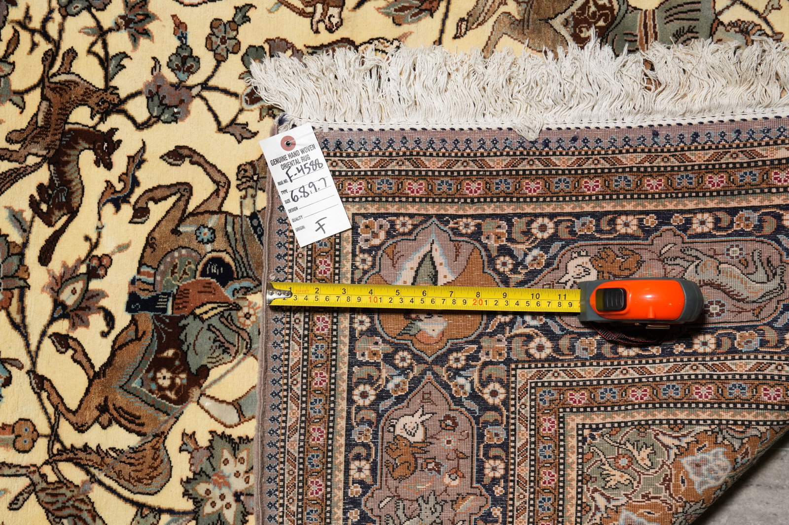 6.8 x 9.7 Authentic Persian Tabriz Hunting Rug 400 KPSI Iran - 14
