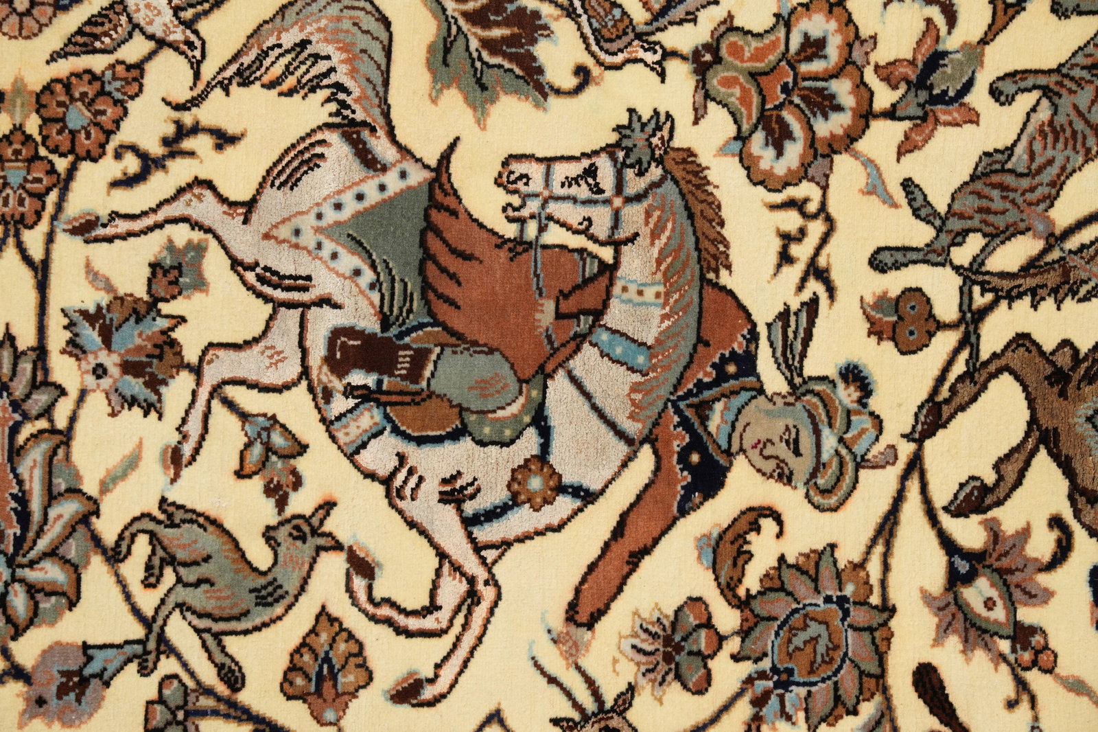 6.8 x 9.7 Authentic Persian Tabriz Hunting Rug 400 KPSI Iran - 7