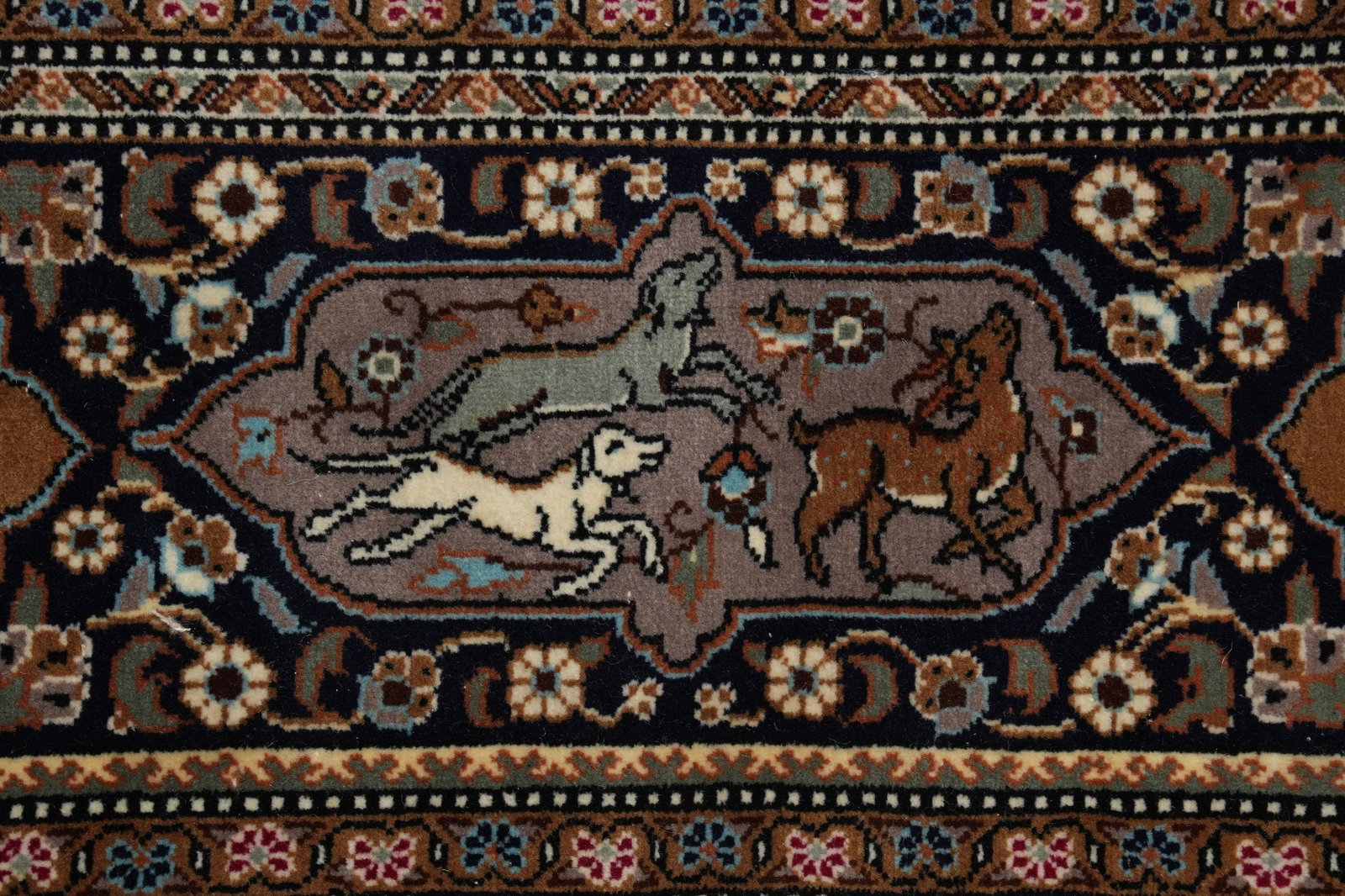 6.8 x 9.7 Authentic Persian Tabriz Hunting Rug 400 KPSI Iran - 8