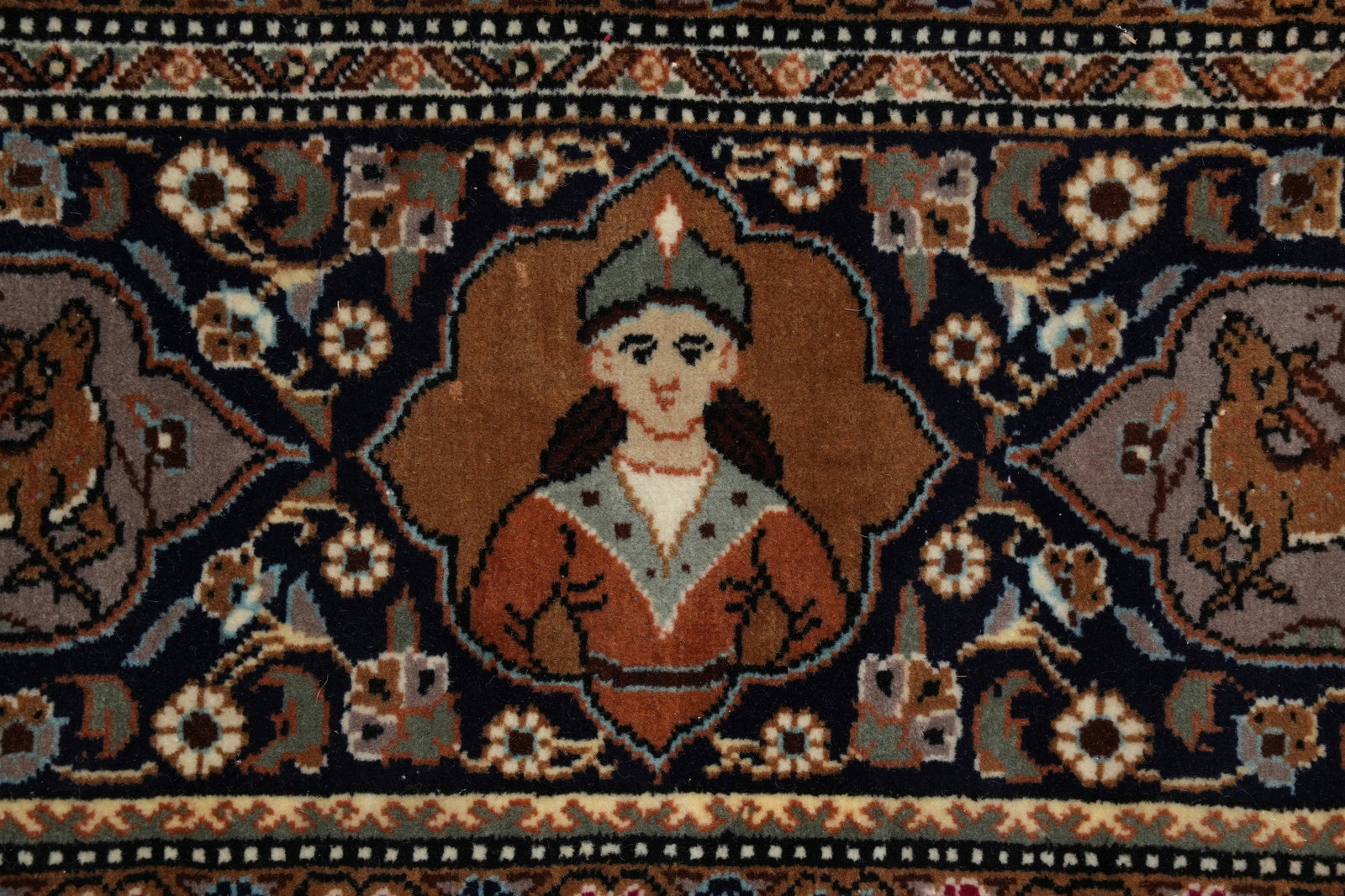 6.8 x 9.7 Authentic Persian Tabriz Hunting Rug 400 KPSI Iran - 9