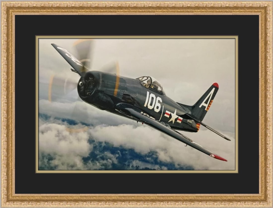 Grumman F8F-2 Bearcat Custom Framed Print by Philip Makanna: Grumman F8F-2 Bearcat Custom Framed Print by Philip Makanna This stunning custom framed print features the Grumman F8F-2 Bearcat, a remarkable aircraft celebrated for its design and performance. Creat