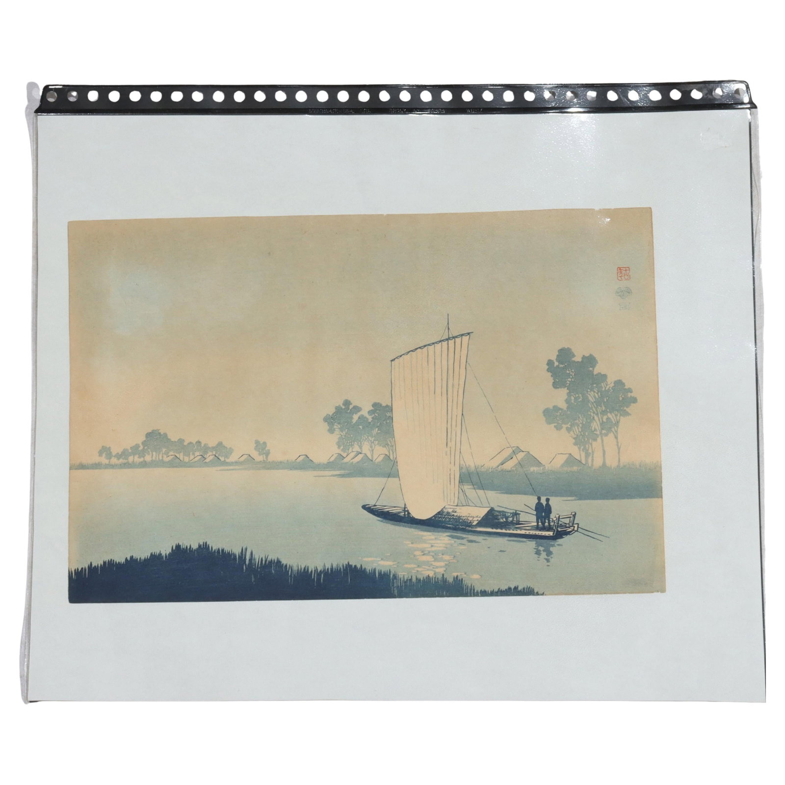 Returning Sails at Yabase woodblock print by Utagawa Hiroshige circa 1835 (1 of 7)