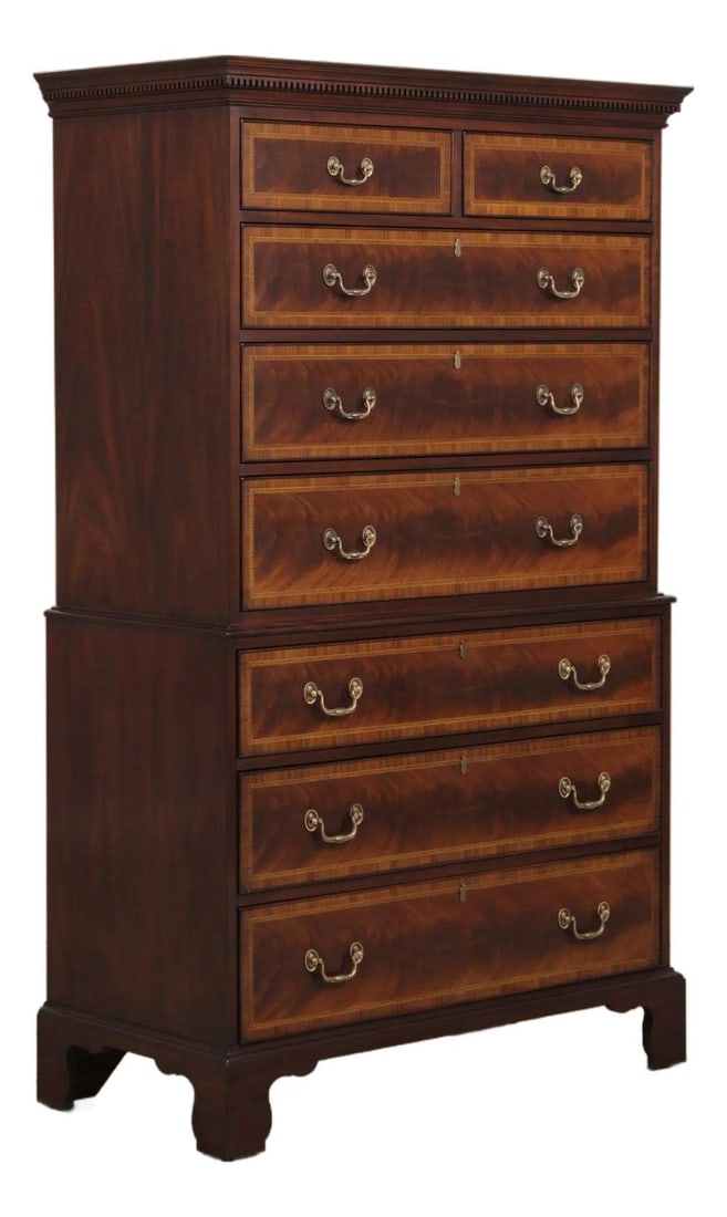 Mahogany Chest Henkel Harris Nancy Saunders Witt 44w x 21.5d x 72h (1 of 10)