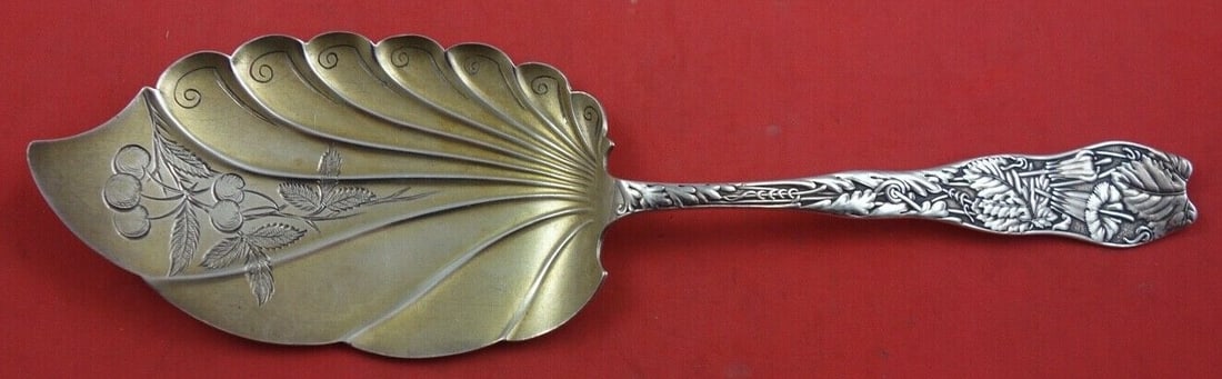 Wallace Saint Leon Sterling Silver Ice Cream Server 9" Gold Wash Bright-Cut (1 of 2)