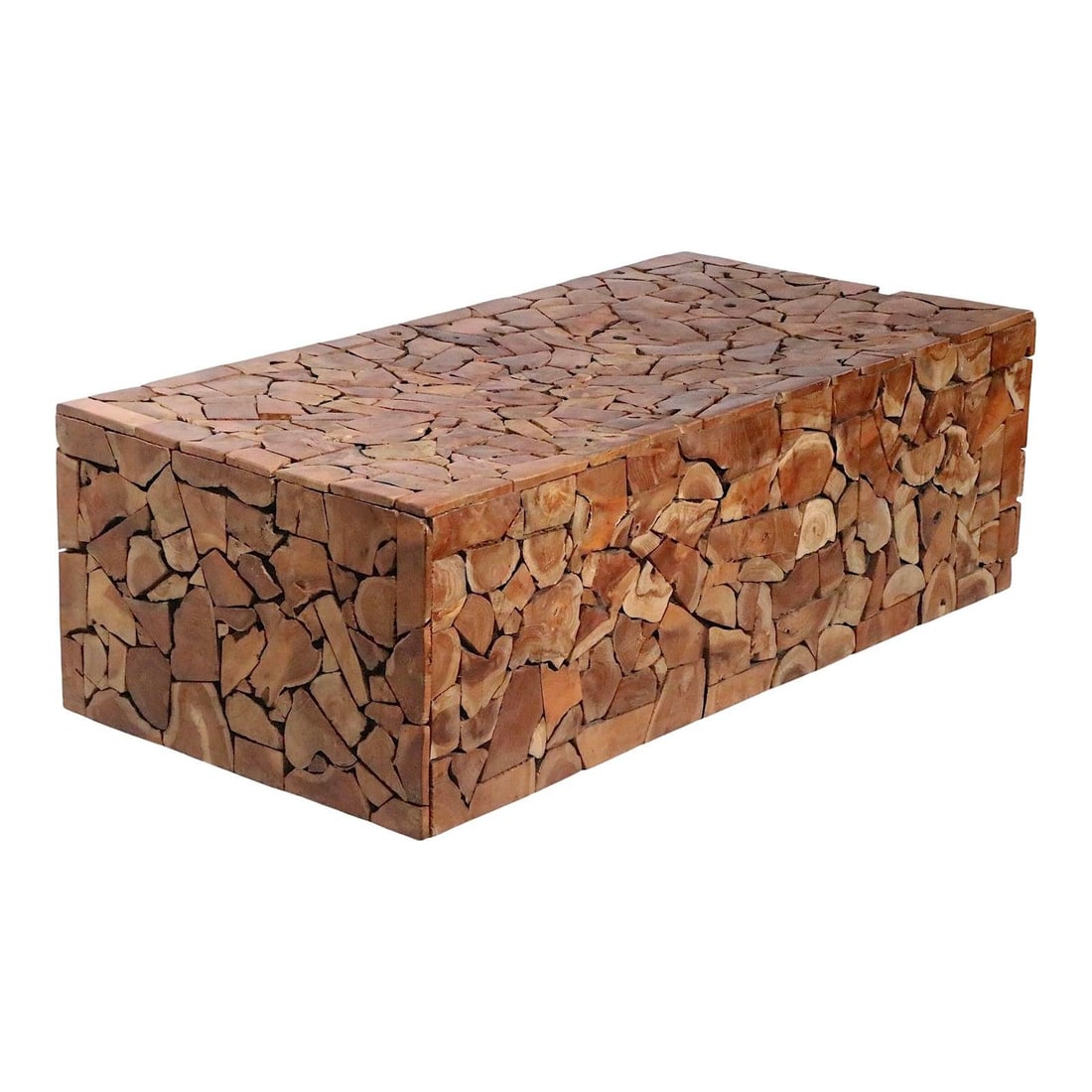 Chic Boho Mosaic Wood Coffee Table Made in Indonesia (1 of 10)