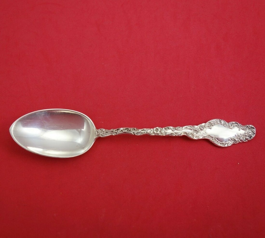 Durgin Watteau Sterling Silver 7" Place Soup Spoon Antique Flatware: Durgin Watteau Sterling Silver 7" Place Soup Spoon Antique Flatware Experience the elegance of the 7" Watteau Place Soup Spoon by Durgin, crafted from high-quality sterling silver. This exquisite piec