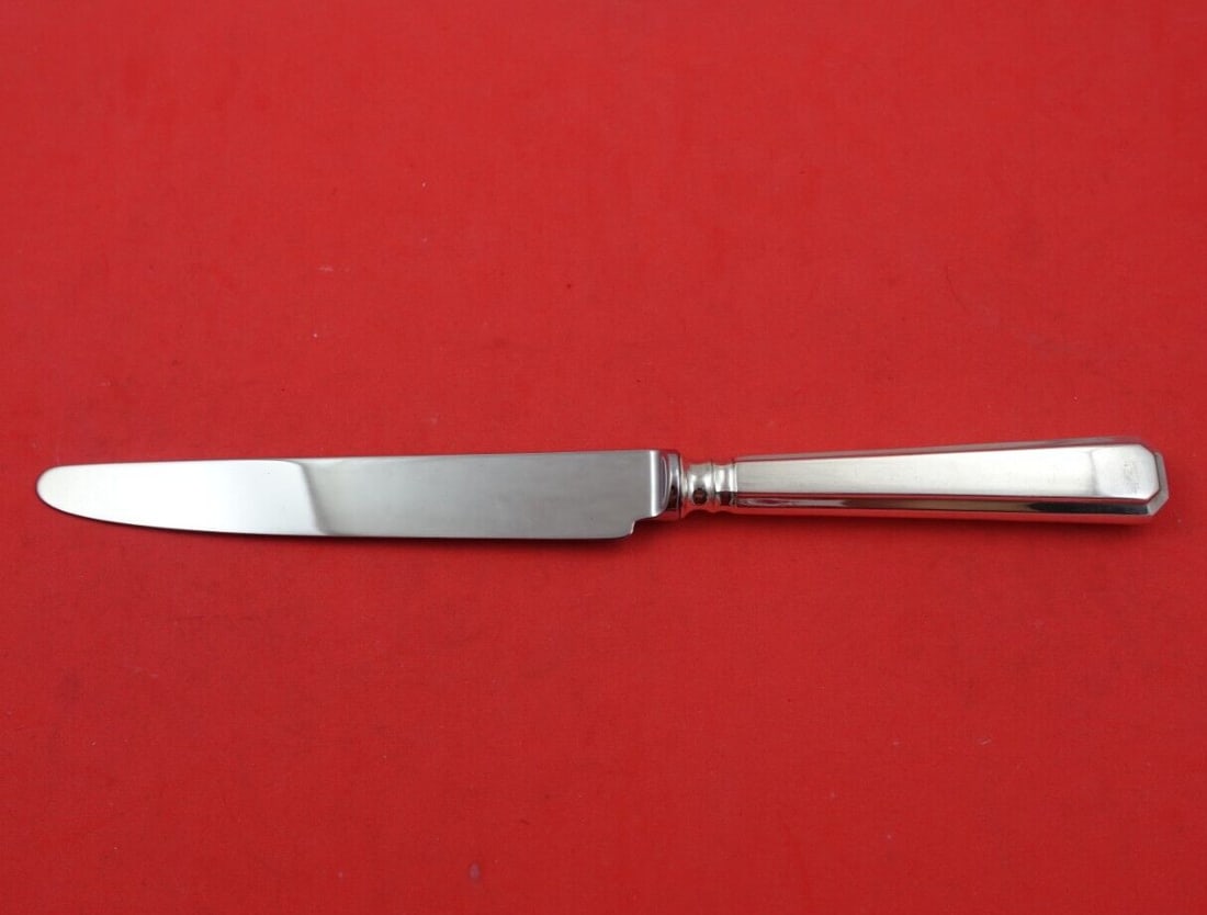 Grecian Dinner Knife by Carrs Sterling Silver 9 3/4" Flatware: Grecian Dinner Knife by Carrs Sterling Silver 9 3/4" Flatware Elevate your dining experience with the Grecian dinner knife by Carrs, expertly crafted from sterling silver (.925). This exquisite piece 