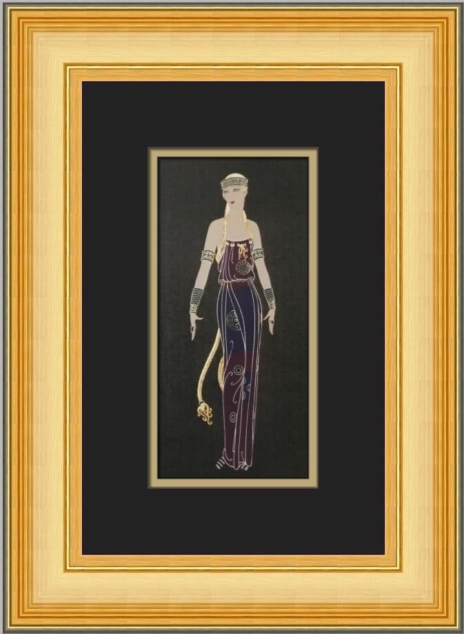 Erte Scandinavian Princess framed reproduction lithograph print 16 x 12 (1 of 2)