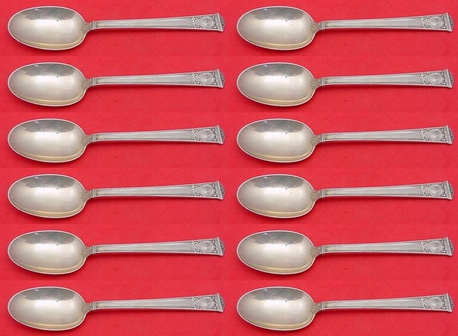 Tiffany & Co San Lorenzo Sterling Silver Teaspoon 12 pcs 6 inch Set: Tiffany & Co San Lorenzo Sterling Silver Teaspoon 12 pcs 6 inch Set This exquisite San Lorenzo teaspoon set by Tiffany & Co. features a classic design crafted from high-quality sterling silver. This 1