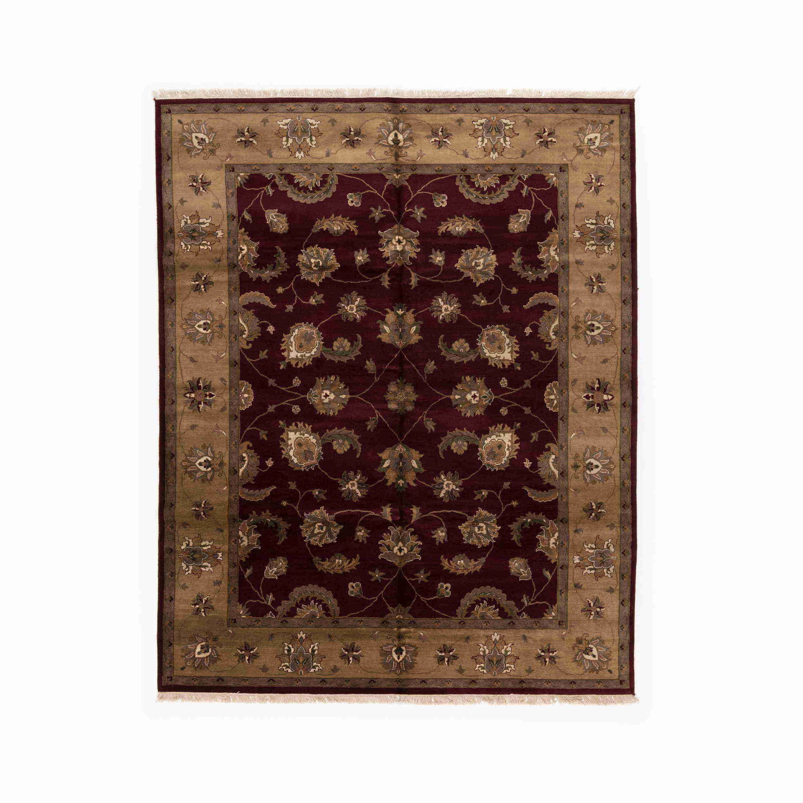 Handmade Usak Wool on Cotton Carpet 100 x 117.3 Inches: Handmade Usak Wool on Cotton Carpet 100 x 117.3 Inches Experience the elegance of this authentic handmade Usak carpet, crafted from high-quality wool on a cotton base. This stunning piece features a u