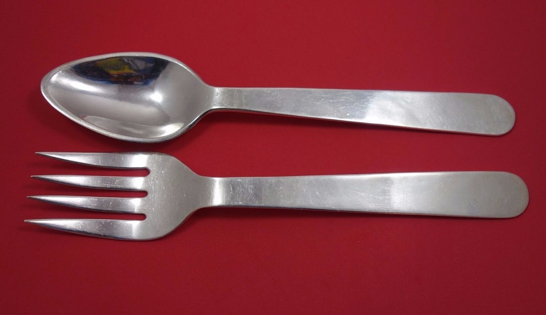2 Piece Sterling Silver Salad Servers Sanborns Mexico 12 1/8 17 Troy Oz (1 of 6)