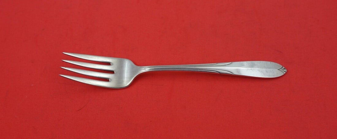 National Sterling Silver Salad Fork Overture Pattern 6.5 Inch: National Sterling Silver Salad Fork Overture Pattern 6.5 Inch This exquisite salad fork is crafted from sterling silver and features the elegant Overture pattern by National. Measuring 6 1/2 inches, i