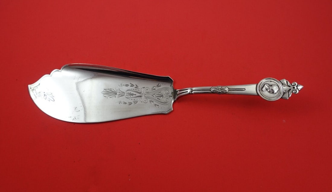 Gorham Medallion Sterling Silver Fish Server 11 1/4 Bright-Cut Blade (1 of 5)