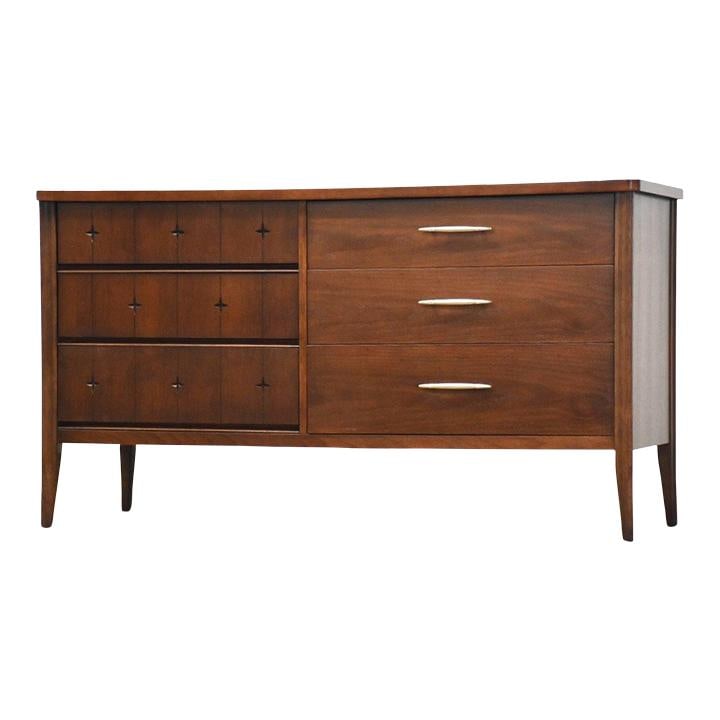 Mid Century Broyhill Saga Walnut Dresser with Star Detail (1 of 9)