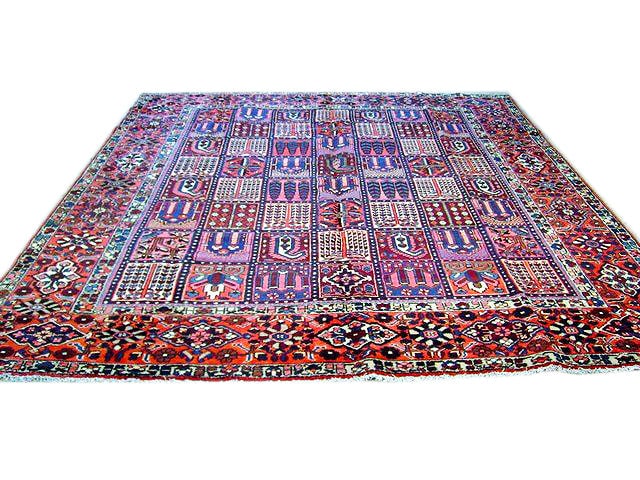 10'2" x 11'8" Authentic Persian Bakhtiar Rug Multi-Color Garden Design Handcrafted Wool: 10'2" x 11'8" Authentic Persian Bakhtiar Rug Multi-Color Garden Design Handcrafted Wool Free continental US Shipping Experience the timeless elegance of this Authentic Persian Bakhtiar Rug, measuring 