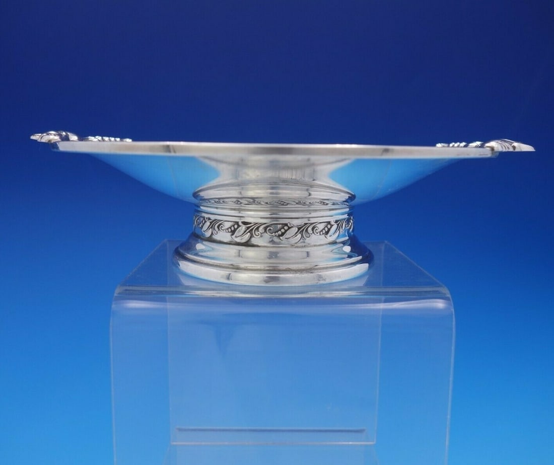 Mid Century Sterling Silver Compote Quaker Silver Co Leaf Bead Design (1 of 6)