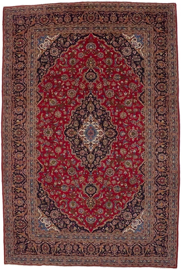 Hand-Knotted Wool Area Rug 8'5 x 12'7 Semi-Antique Traditional Geometric Design: Hand-Knotted Wool Area Rug 8'5 x 12'7 Semi-Antique Traditional Geometric Design Enhance your living space with this exquisite semi-antique handmade Oriental rug featuring a classic design. Measuring 8