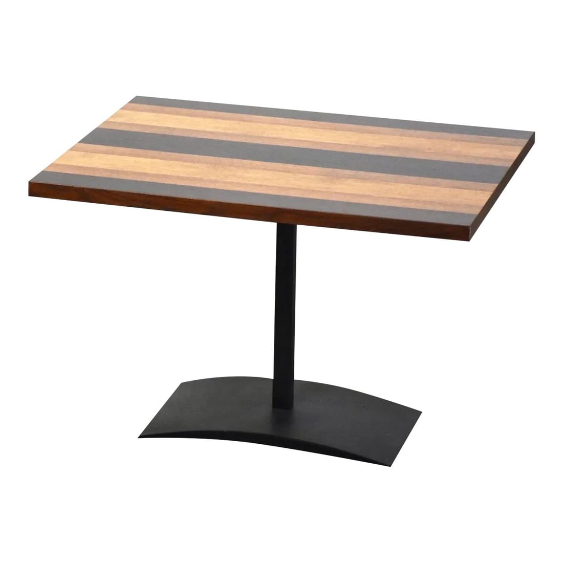 Milo Baughman Mid Century Modern End Table with Steel Base: Milo Baughman Mid Century Modern End Table with Steel Base This stunning mid-century modern end table showcases a unique design by Milo Baughman for Directional, crafted from a combination of walnut, 