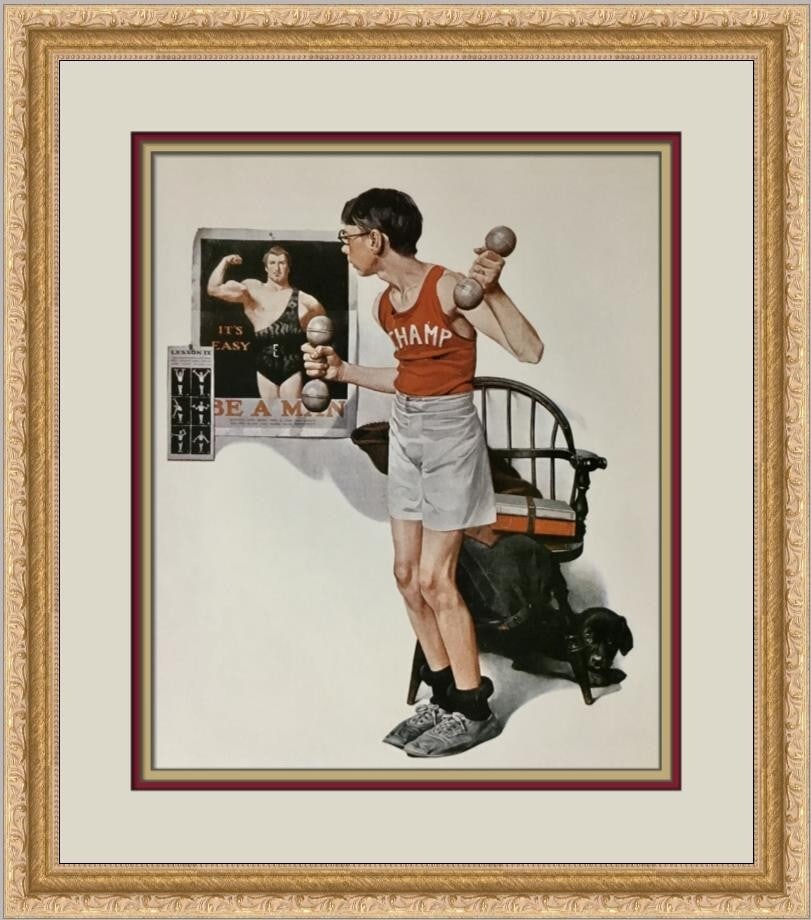 Norman Rockwell Be A Man Custom Framed Print 1979 Americana Art (1 of 2)