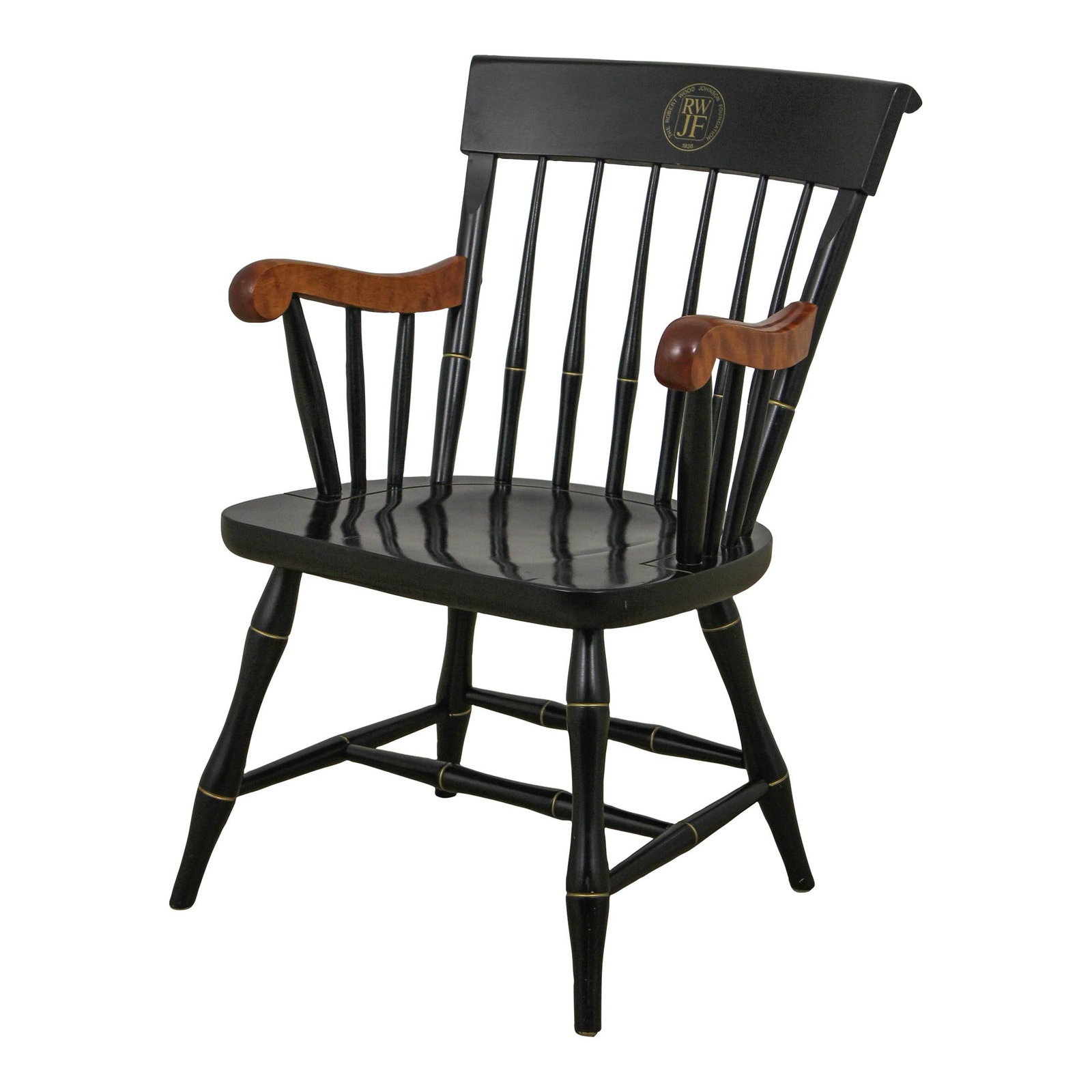 Robert Wood Johnson Foundation Chair Black Cherry Wood Arms High Quality: Robert Wood Johnson Foundation Chair Black Cherry Wood Arms High Quality This Robert Wood Johnson Foundation University Chair features a tight and sturdy high-quality construction with a sleek black f