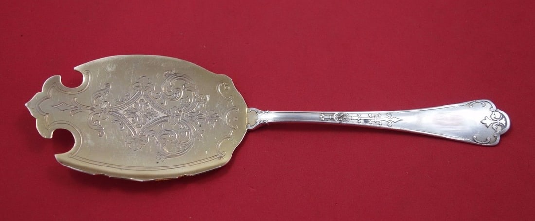 Puiforcat Fer De Lance Sterling Silver Waffle Server Gold Washed 10 1/4" (1 of 1)