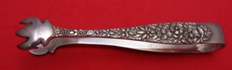 Alvin Bridal Bouquet Sterling Silver Sugar Tong 4 Inch Wide Tines: Alvin Bridal Bouquet Sterling Silver Sugar Tong 4 Inch Wide Tines This exquisite Bridal Bouquet sugar tong by Alvin is crafted from sterling silver, featuring wide tines for elegant serving. Measuring