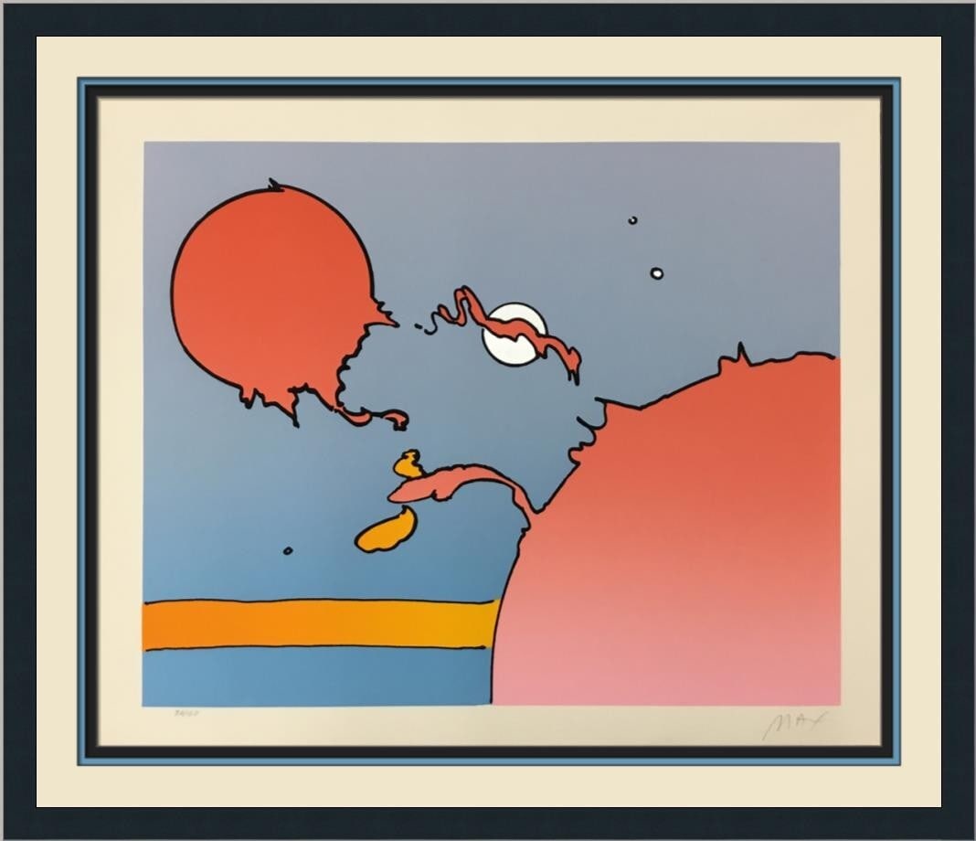 Peter Max Moonscape I limited edition serigraph framed 28 x 32 (1 of 4)
