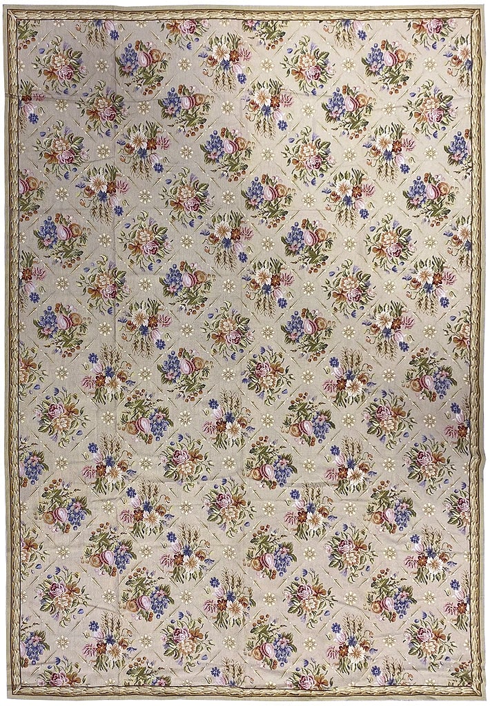 10' x 14' Handcrafted French Country Floral Needlepoint Rug: 10' x 14' Handcrafted French Country Floral Needlepoint Rug Free continental US Shipping Transform your home with the charm of the French countryside through this exquisite 10' x 14' French Country Fl