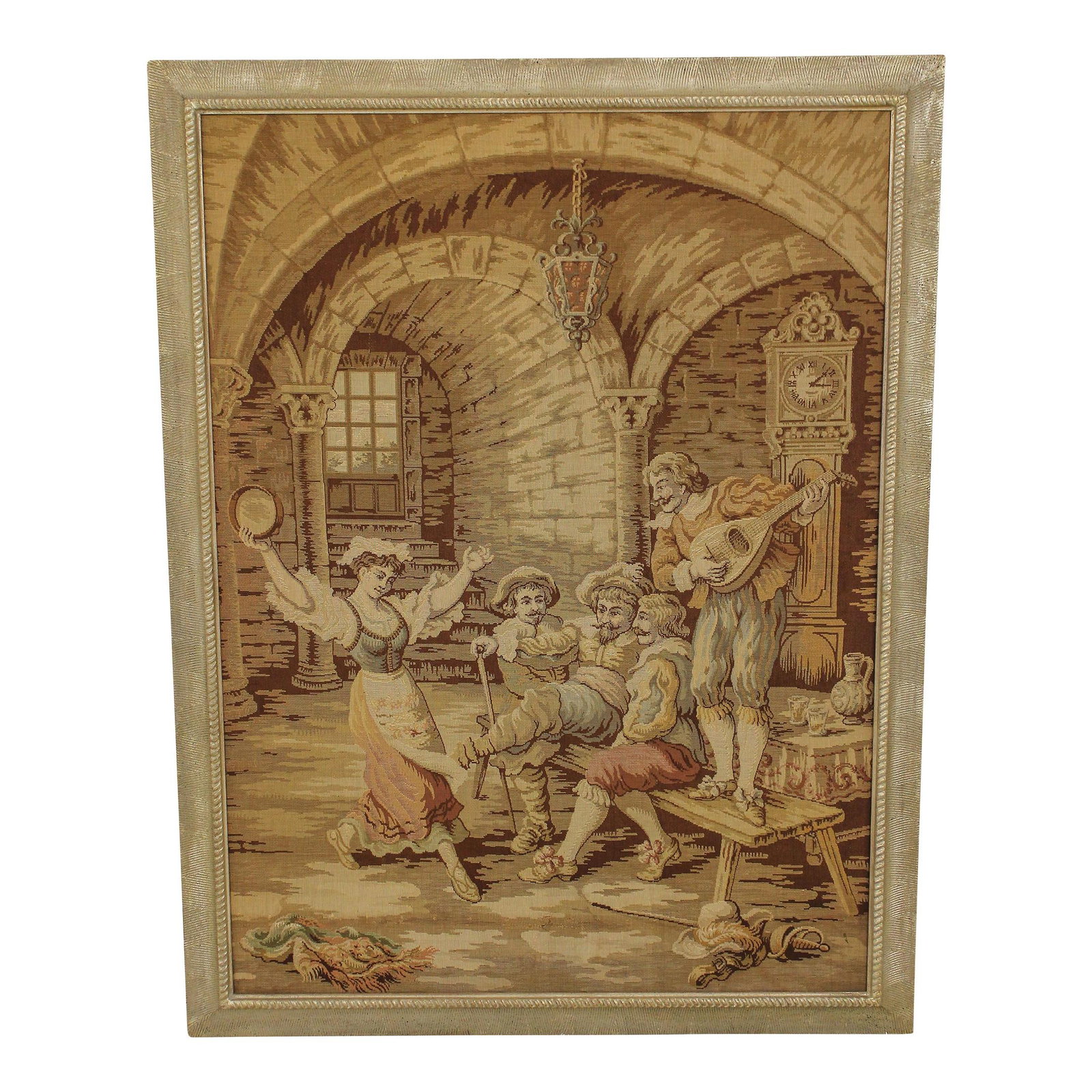 Elegant Silver Finish Framed European Tapestry Wall Art 43 x 56 (1 of 10)