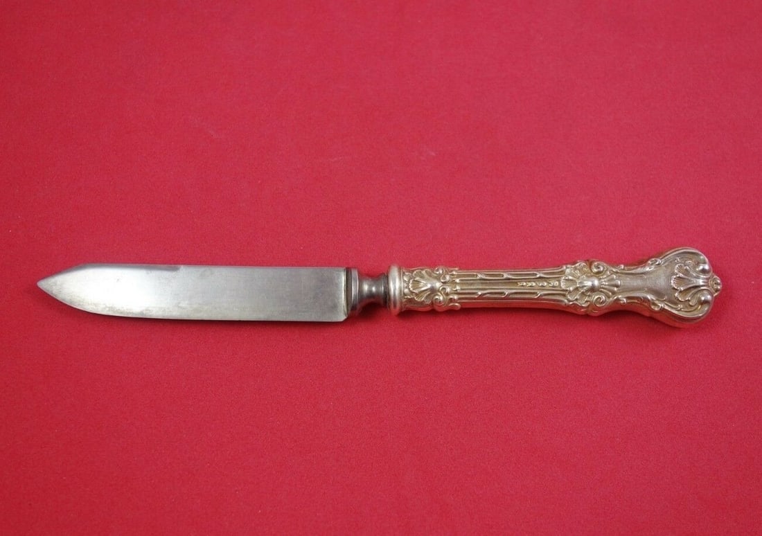 Whiting King Edward Sterling Silver Fruit Knife 6.5 Inches: Whiting King Edward Sterling Silver Fruit Knife 6.5 Inches Introducing the King Edward fruit knife, a stunning piece crafted by Whiting. This exquisite knife features a hollow handle made of sterling 