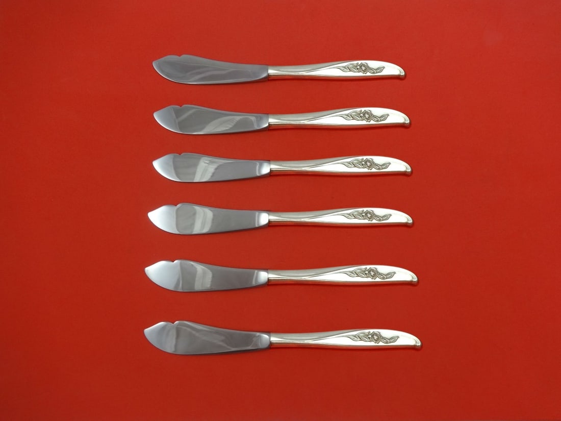 Wallace Penrose Sterling Silver 6pc Trout Knife Set Custom Made 7.5": Wallace Penrose Sterling Silver 6pc Trout Knife Set Custom Made 7.5" This exquisite 6-piece trout knife set features the Penrose pattern by Wallace, crafted from sterling silver with hollow handles an