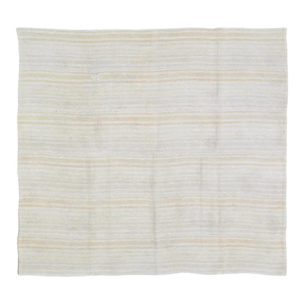 5'6" x 6' Turkish Hemp Flatweave Area Rug Vintage Beige: 5'6" x 6' Turkish Hemp Flatweave Area Rug Vintage Beige This vintage Turkish flatweave rug is skillfully crafted from hemp using traditional rug-making techniques. Its durable and soft texture, combin