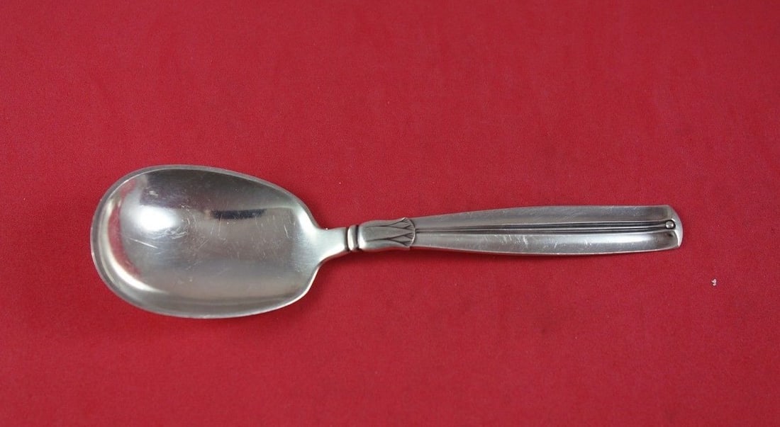 Sterling Silver Lotus sugar spoon by W&S Sorensen 6 inch (1 of 2)