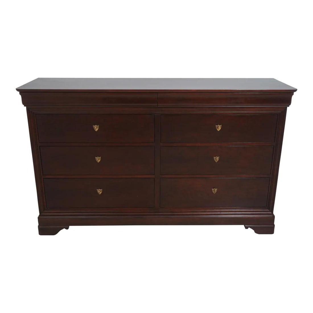 Empire Style Cherry Wood Dresser by Stickley 68w x 19.5d x 41h: Empire Style Cherry Wood Dresser by Stickley 68w x 19.5d x 41h This Stickley dresser features a classic Empire style, crafted from cherry wood with a brown finish (Finish no. 14). It offers high-quali