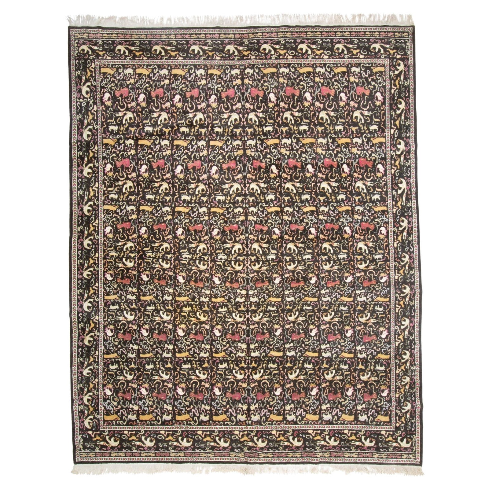 Zabihi Collection Vintage Greek 20th Century Hand-Woven Wool Rug: Zabihi Collection Vintage Greek 20th Century Hand-Woven Wool Rug Discover the beauty of this rare mid-20th century Greek rug, attributed to the renowned artist Zeki Muren. This hand-woven piece showca