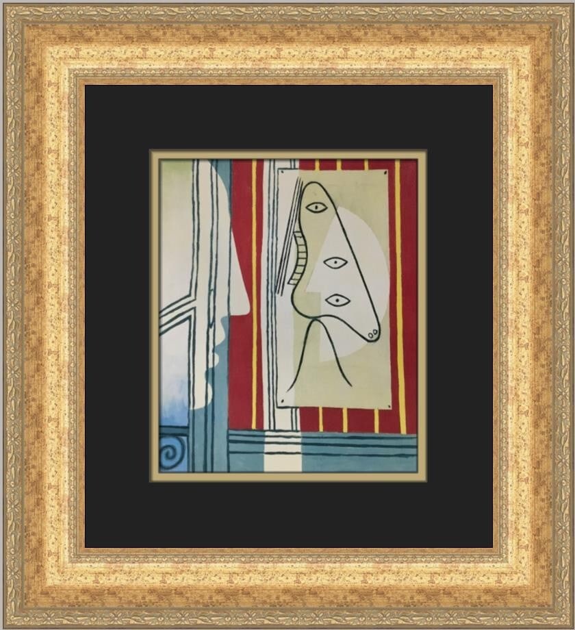 Pablo Picasso Figure and Profile I Custom Framed Art Print: Pablo Picasso Figure and Profile I Custom Framed Art Print This stunning custom-framed print titled 'Figure and Profile I' by Pablo Picasso showcases the artist's unique style, combining elements of A